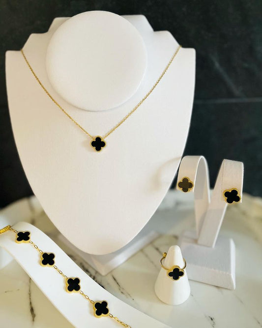 Black Clover Jewelry Set For Girls and Women