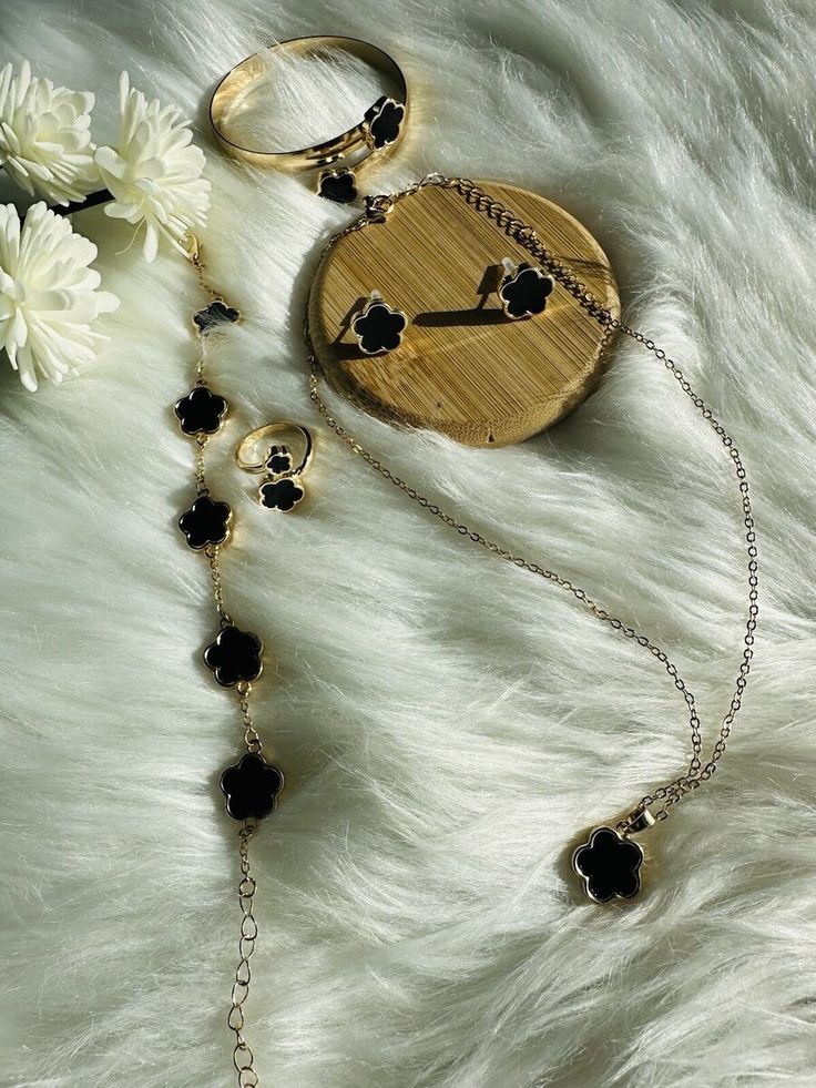 Black Clover Jewelry Set For Girls and Women