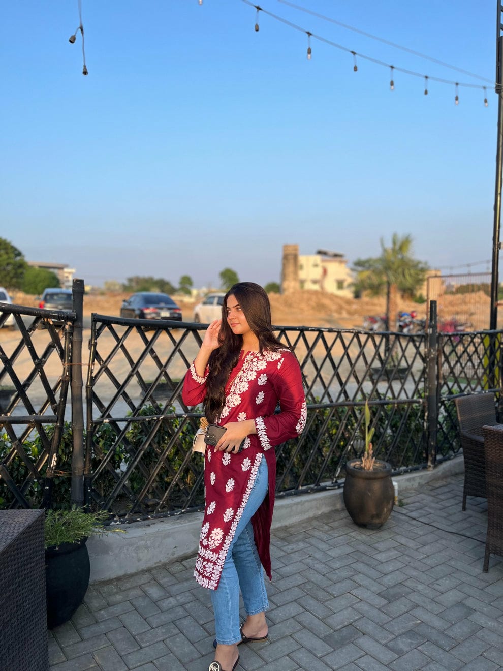 Emily Long Kurti (Foam print)