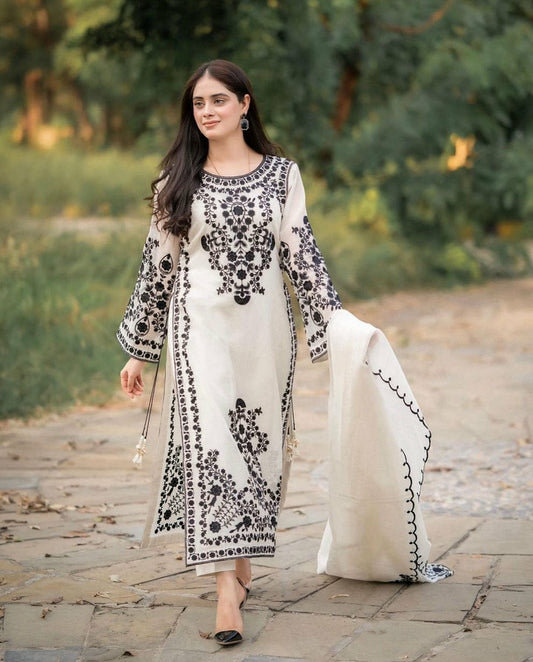 Organza Embroidery 3pc