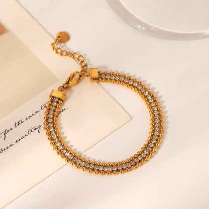 Layered Beaded Chain Bracelet