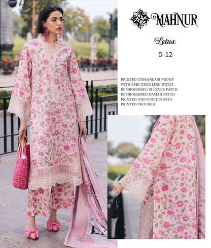 Printed Lawn Chickenkari Embroidered Front